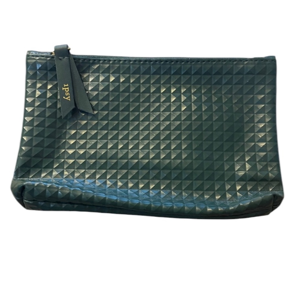 Ipsy Cosmetic Makeup Bag Olive Textured